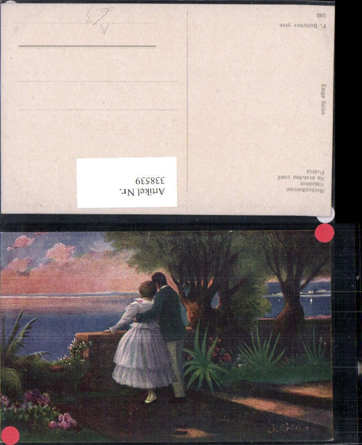 338539,Künstler Ak F. Böttcher Hochzeitsreise Liebe Paar Umarmung