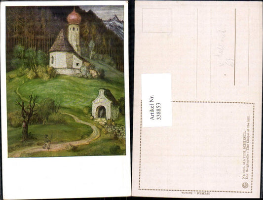 338853,Künstler Ak Matth. Schiestl Die Bergkapelle Kirche