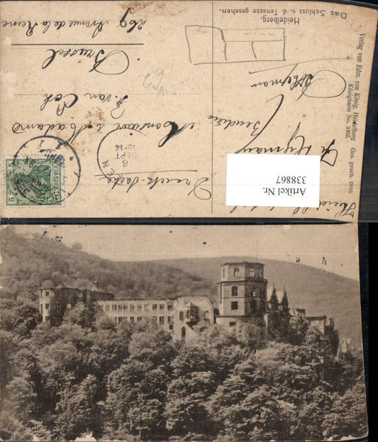338867,Schloss Heidelberg v. d. Terrasse gesehen pub Edm. v. König 3302