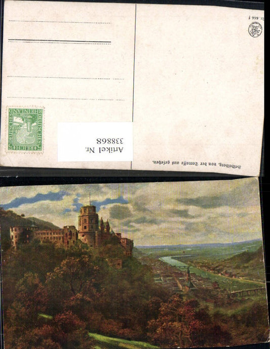 338868,Künstler Ak Schloss Heidelberg v. d. Terrasse gesehen