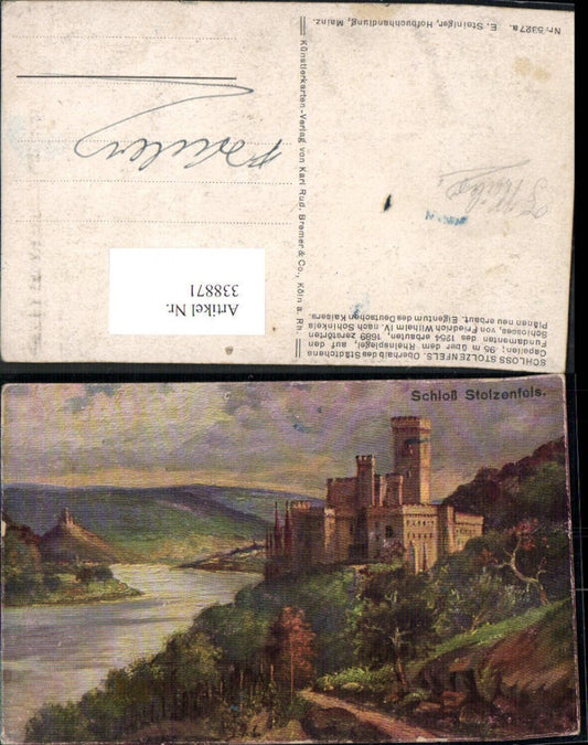 338871,Künstler Ak Schloss Stolzenfels Kapellen