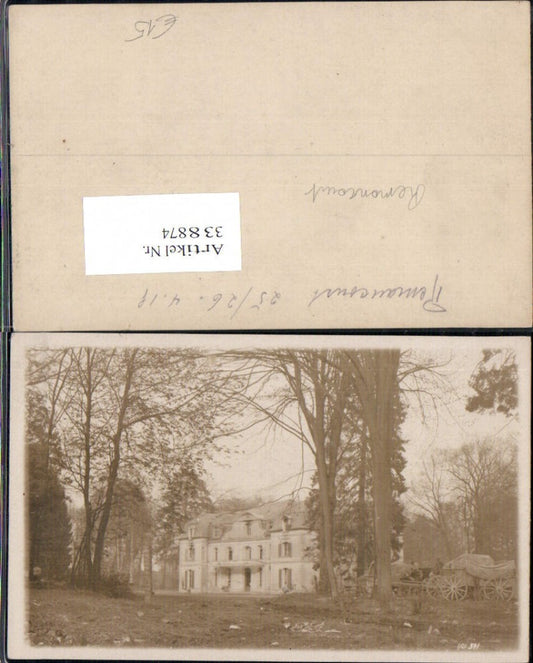 338874,Foto Ak Schloss Kutsche Remoncourt 1918