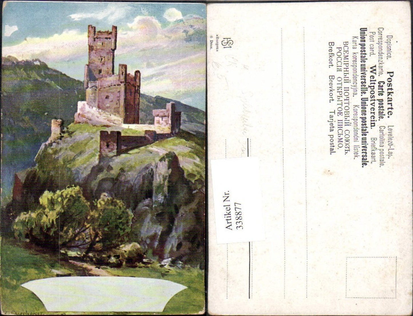 338877,Künstler Ak Splitgerber jun. Schloss Burg