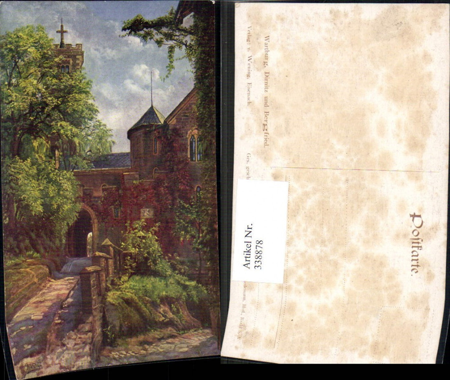 338878,Künstler Ak Wartburg Dirnitz u. Bergfried Burg
