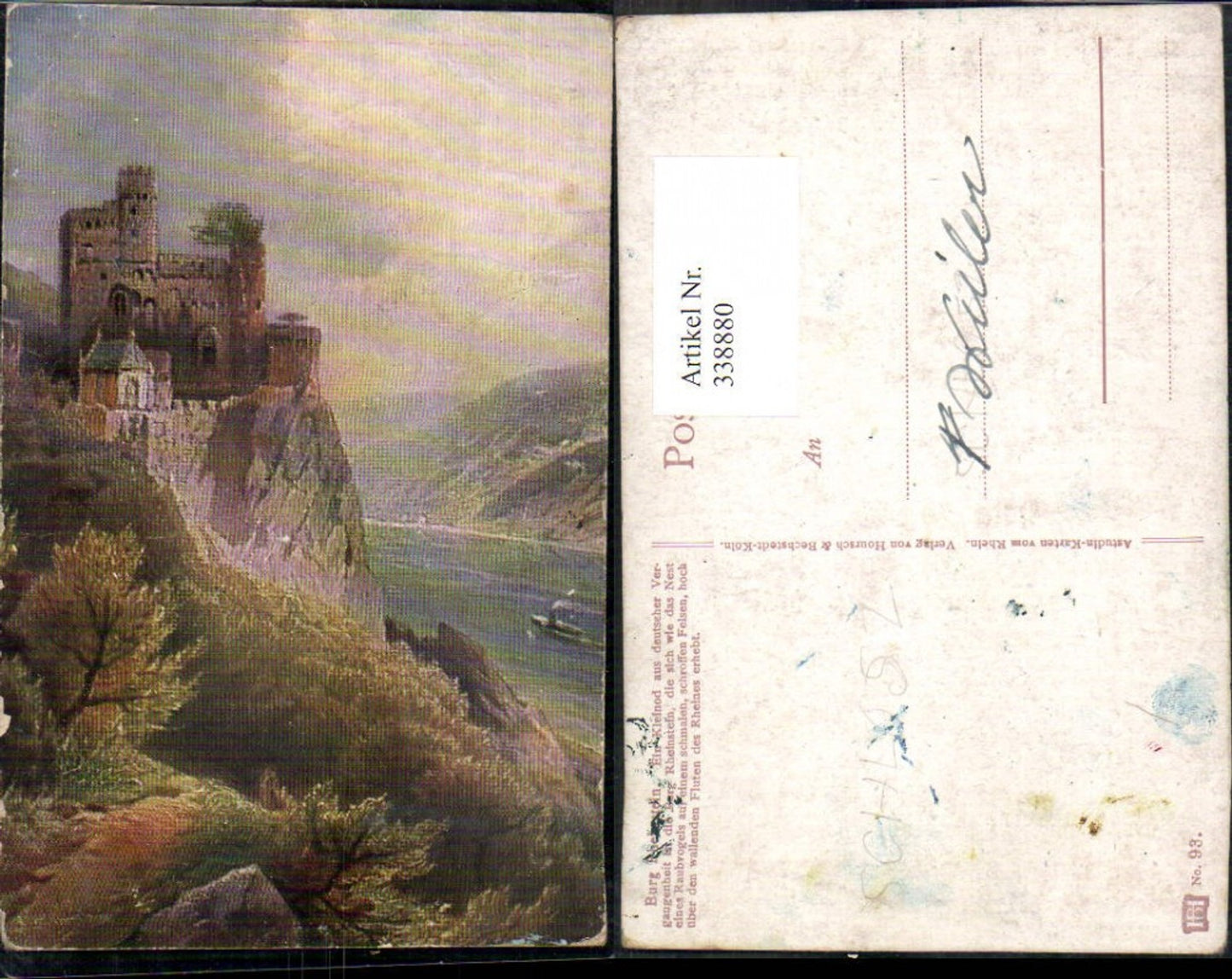 338880,Künstler Ak Burg Rheinstein Burg b. Trechtingshausen