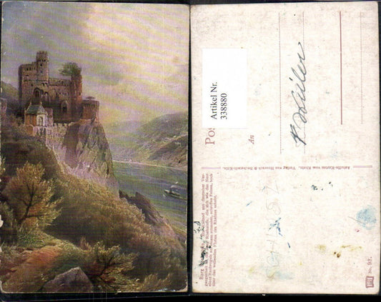 338880,Künstler Ak Burg Rheinstein Burg b. Trechtingshausen