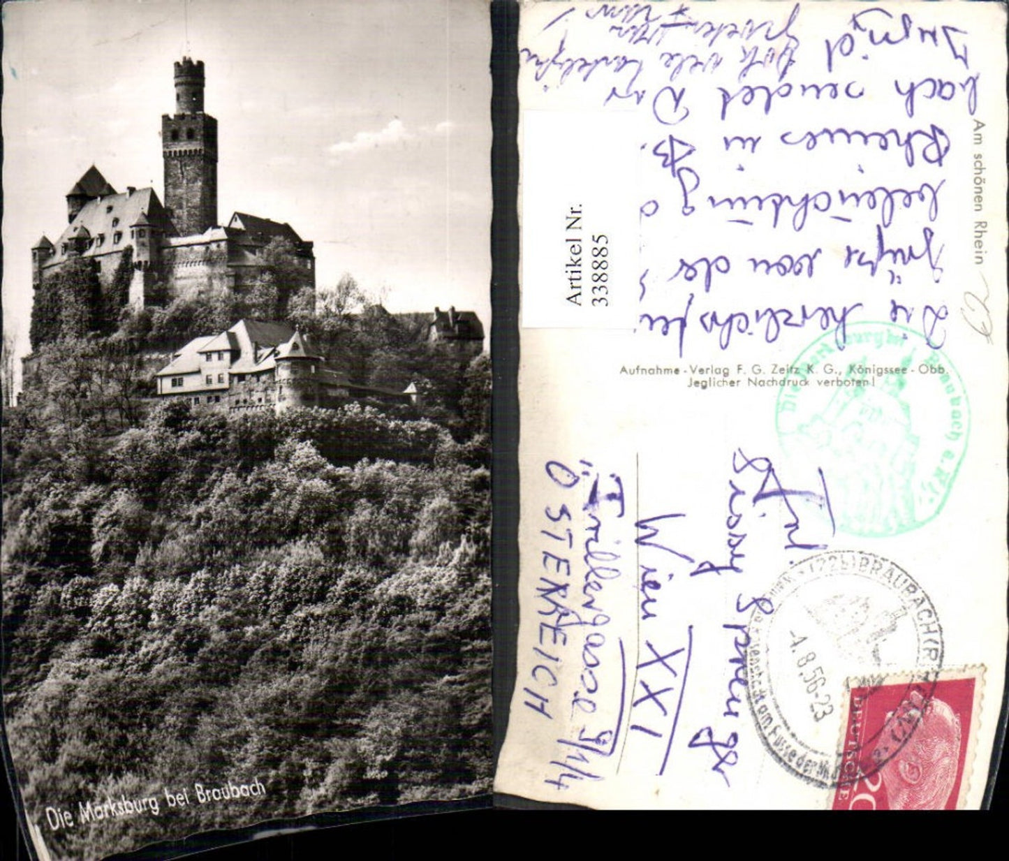 338885,Foto Ak Marksburg b. Braubach Burg