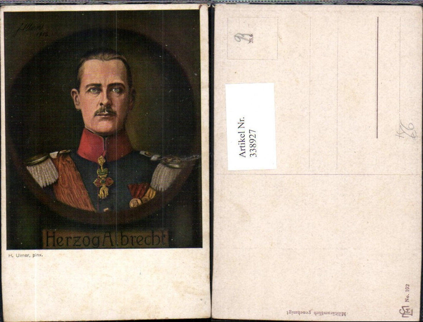 338927,Künstler Ak H. Ulmer Herzog Albrecht Portrait Adel Monarchie