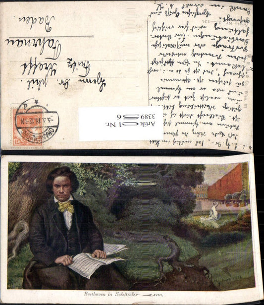 338956,Künstler Ak H. Schuberth Beethoven in Schönbrunn Komponist Musik