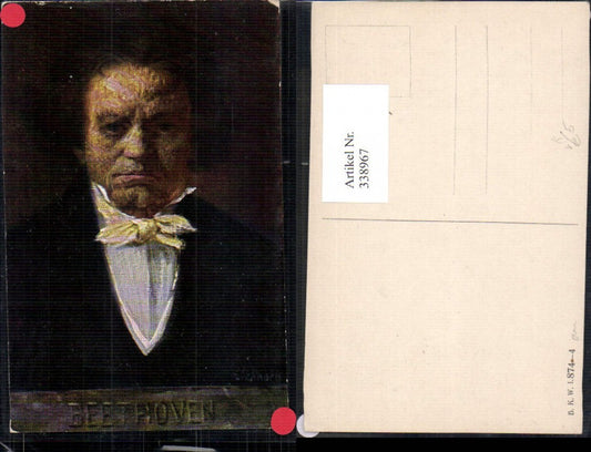 338967,Künstler Ak Beethoven Portrait Komponist Musik pub B.K.W.I. 874/4