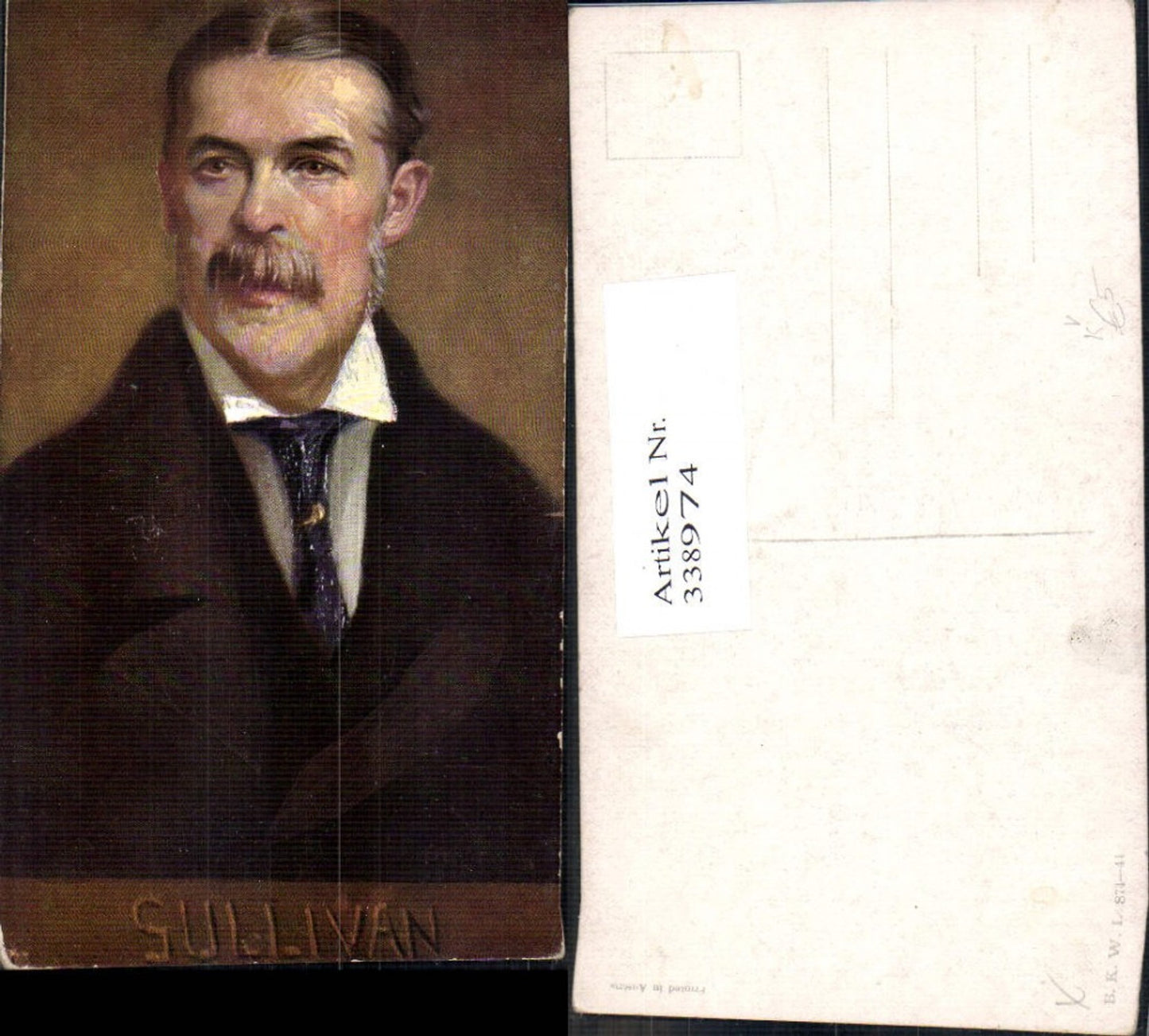 338974,Künstler Ak Arthur Sullivan Komponist Musik pub B.K.W.I. 874/41