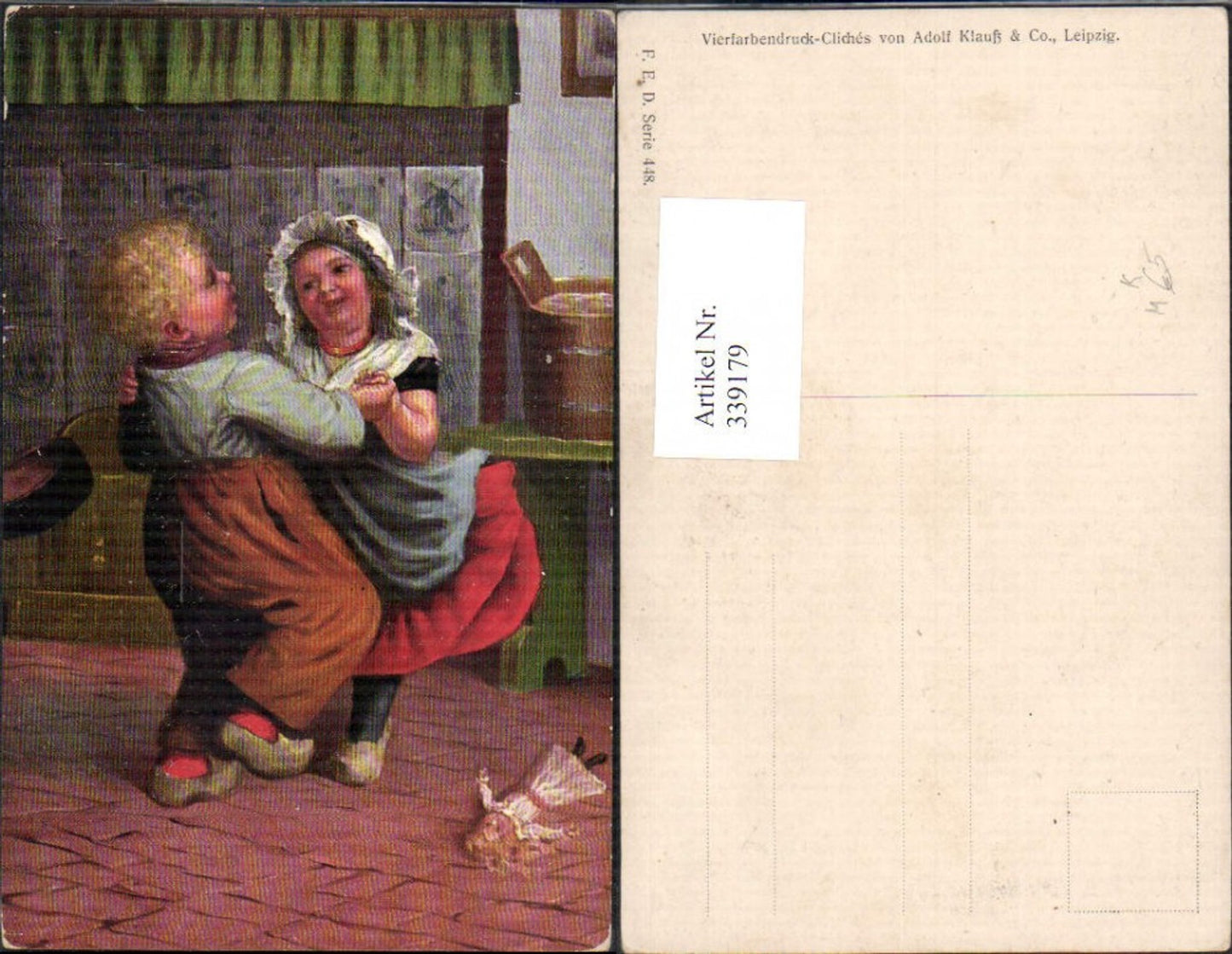 339179,Künstler Ak Kinder Tanzen Puppe a. Boden Spielzeug