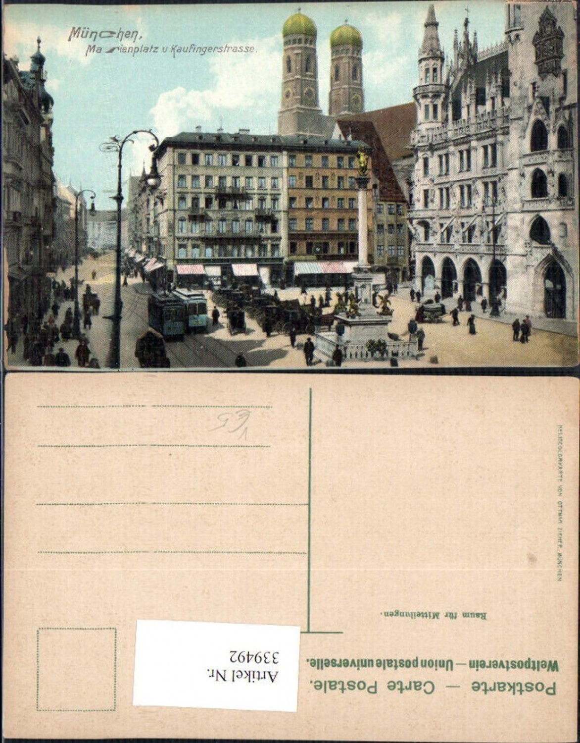 339492,München Marienplatz u. Kaufingerstrasse Straßenbahn pub Ottmar Zieher