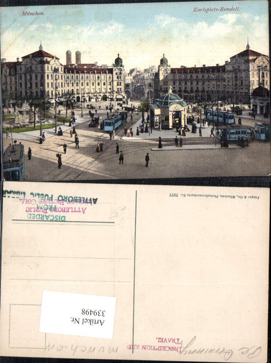 339498,München Karlsplatz-Rondell Straßenbahn pub Purger Co 7077