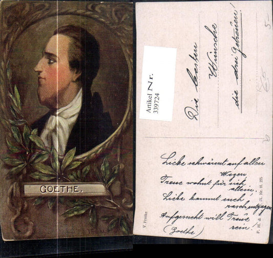 339724,Künstler Ak V. Franke Goethe Dichter Kunst Wissenschaft