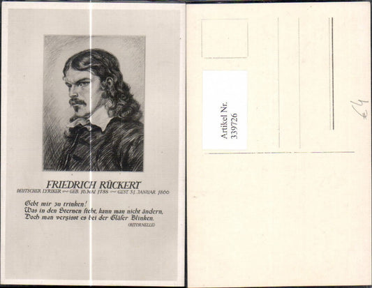 339726,Künstler Ak Friedrich Rückert Deutscher Lyriker Kunst Wissenschaft