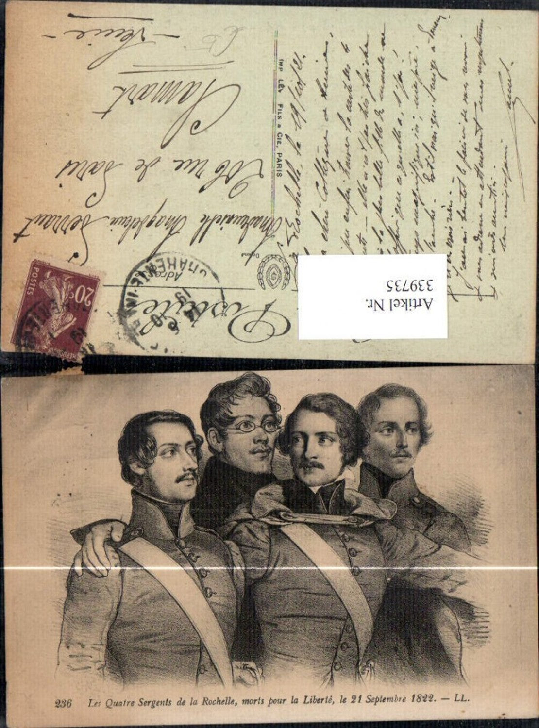 339735,Künstler Ak Les Quatre Sergents de la Rochelle Frankreich Politiker