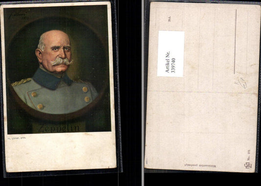 339740,Künstler Ak H. Ulmer Ferdinand v. Zeppelin Erfinder Portrait