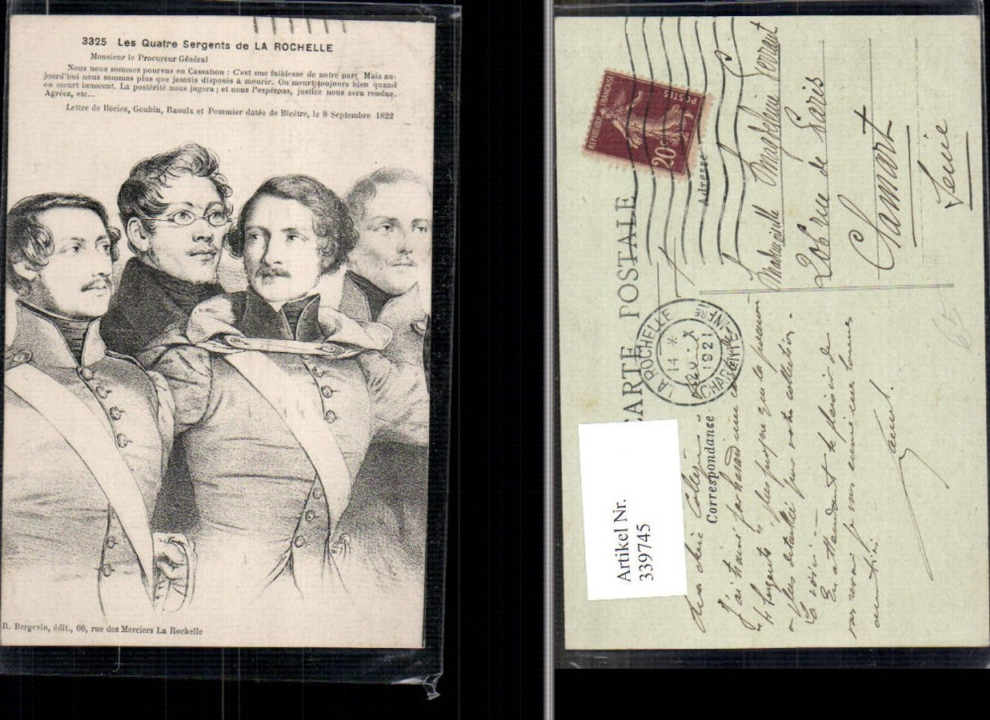 339745,Künstler Ak Les Quatre Sergents de La Rochelle Politiker