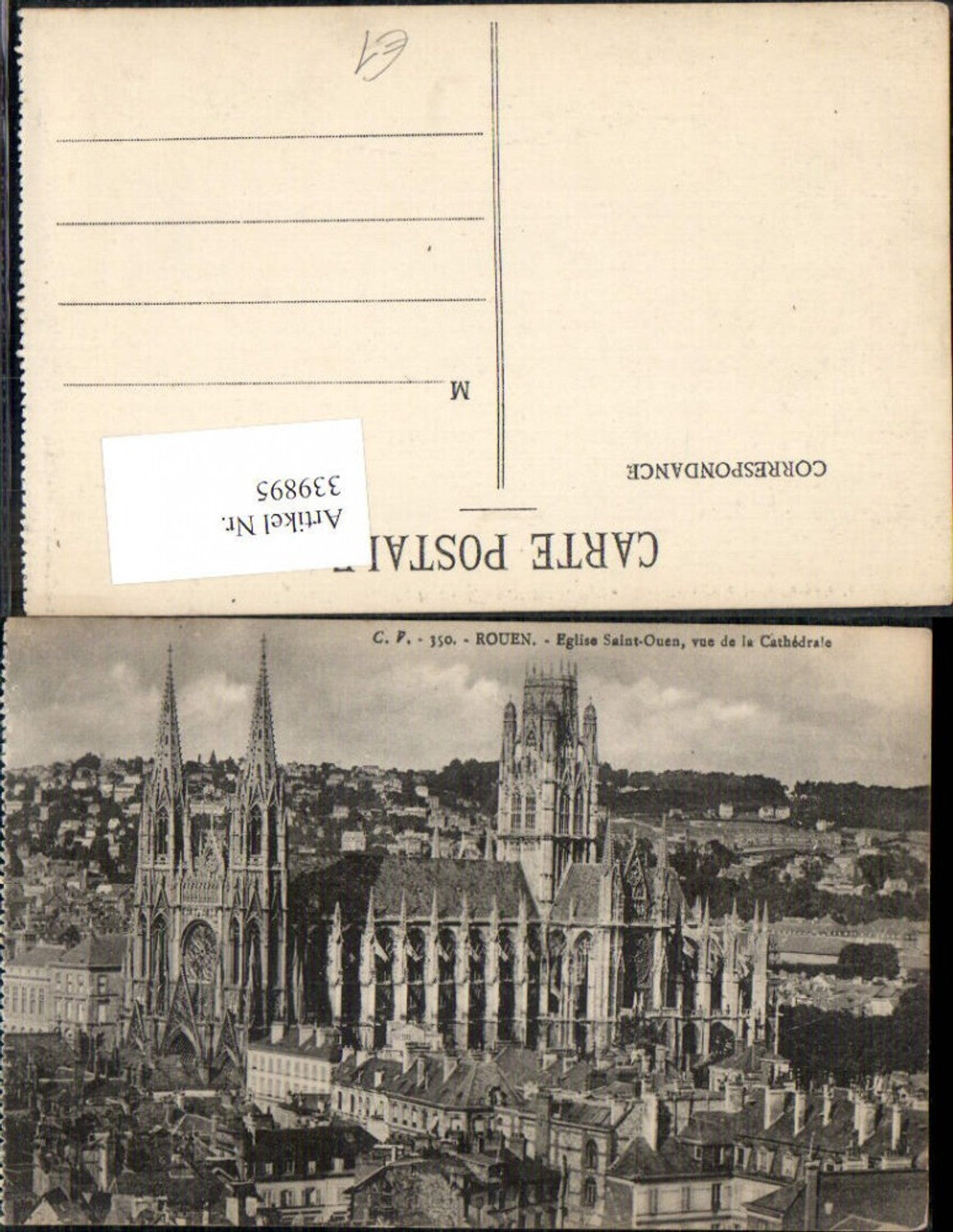 339895,Haute-Normandie Seine-Maritime Rouen Eglise Saint Ouen vue de la Cathedrale Kathedrale