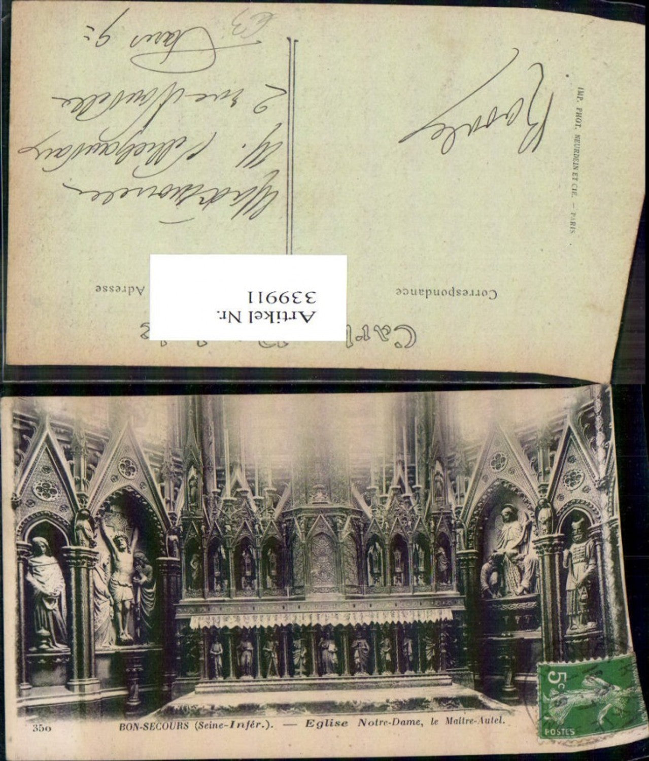 339911,Haute-Normandie Seine-Maritime Rouen Bonsecours Eglise Notre Dame le Maitre Autel Kirche