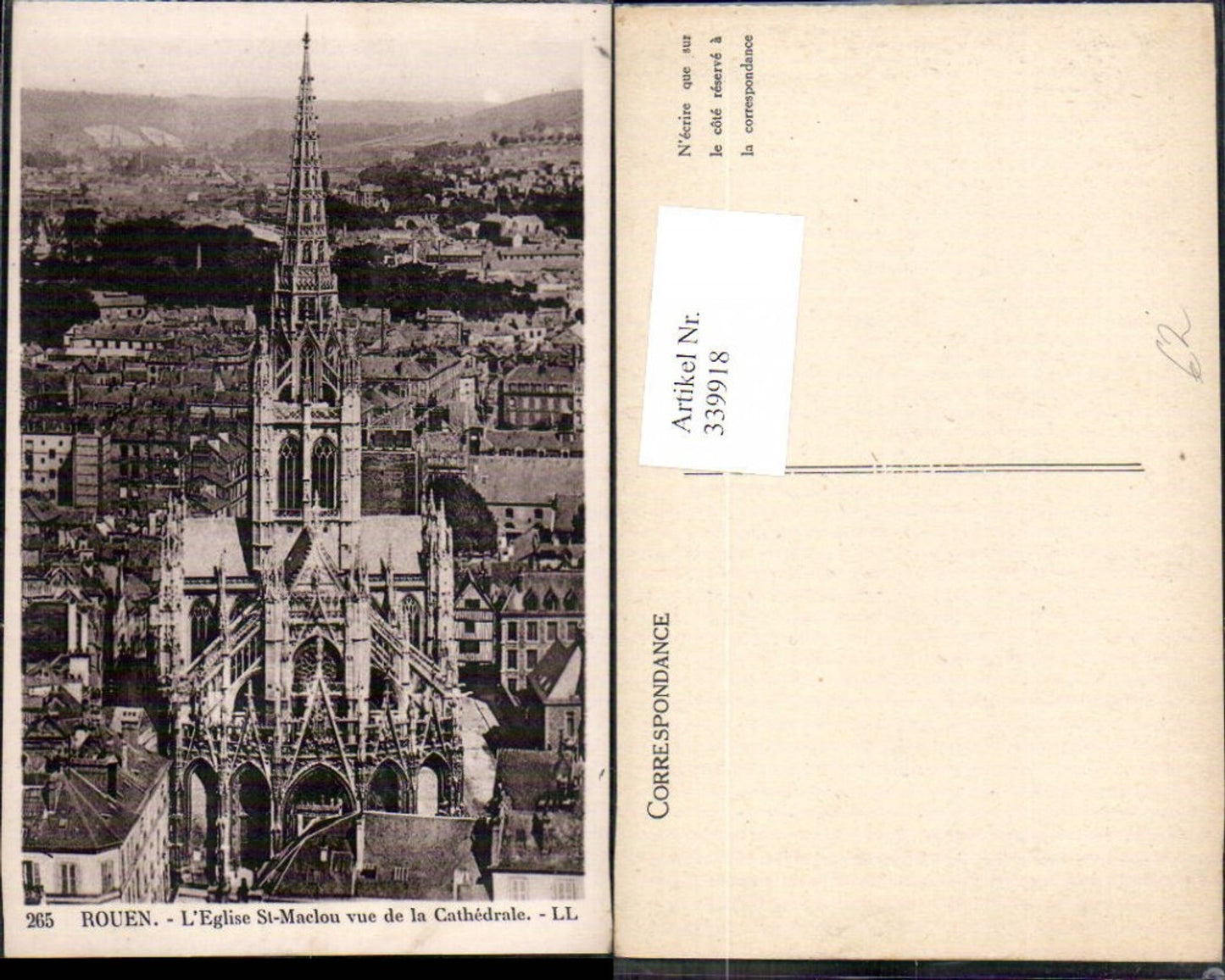 339918,Haute-Normandie Seine-Maritime Rouen Le Eglise St Maclou vue de la Cathedrale