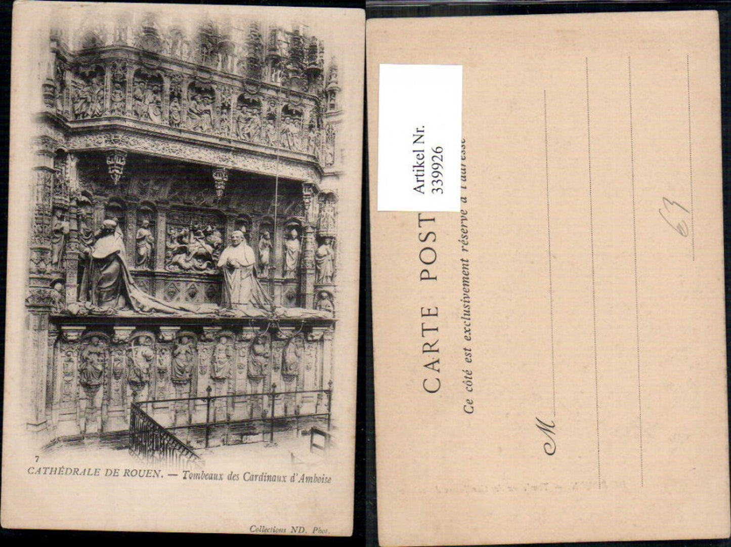339926,Haute-Normandie Seine-Maritime Rouen Tombeaux des Cardinaux d Amboise Gruft Cathedrale