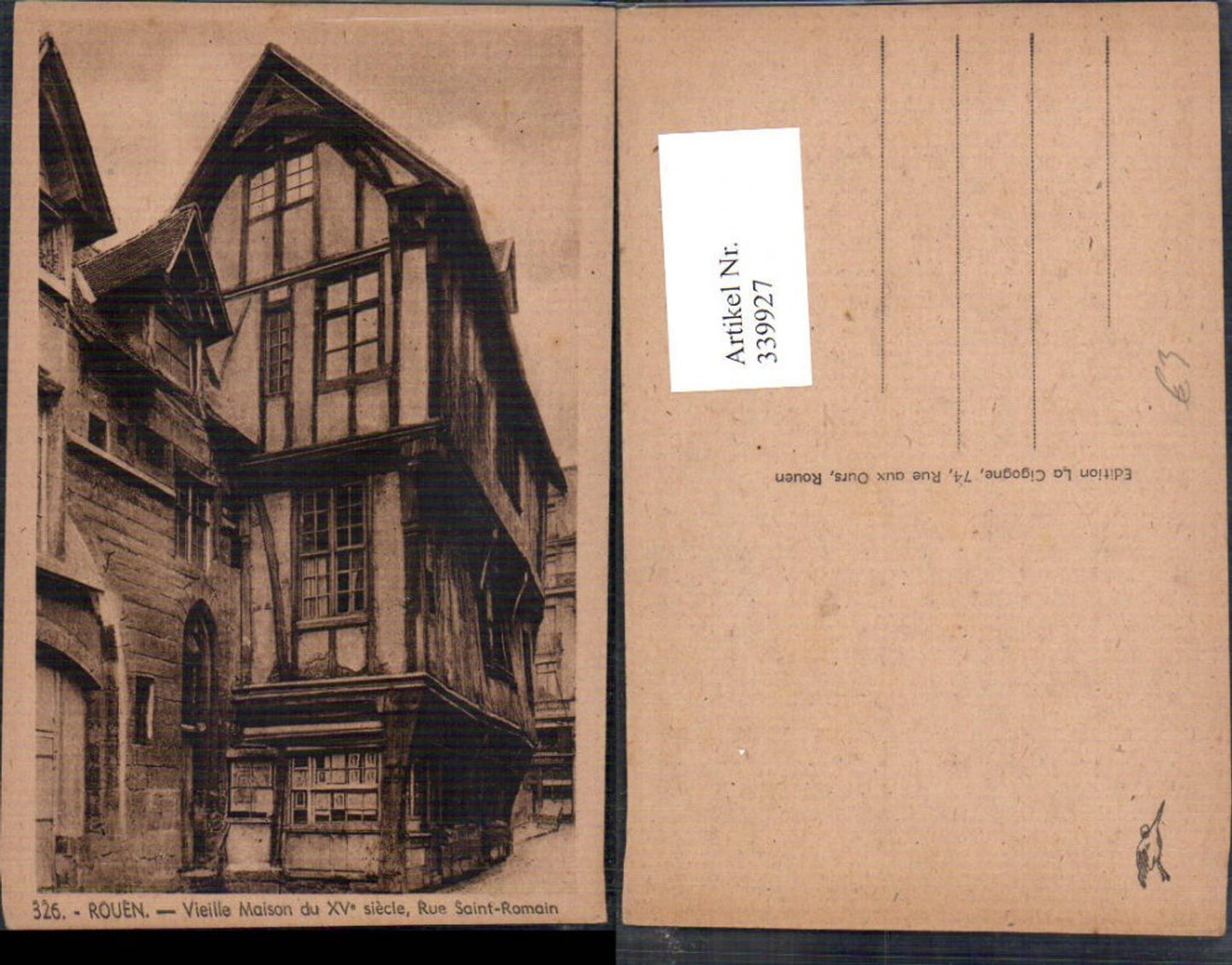 339927,Haute-Normandie Seine-Maritime Rouen Vieille Maison du XV siecle Rue Saint Romain Gebäude