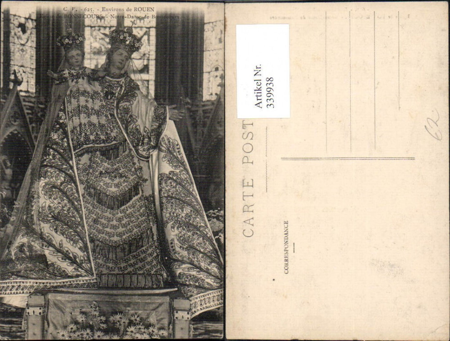 339938,Haute-Normandie Seine-Maritime Rouen Eglise de Bonsecour Notre Dame de Bonsecour Gnadenmutter