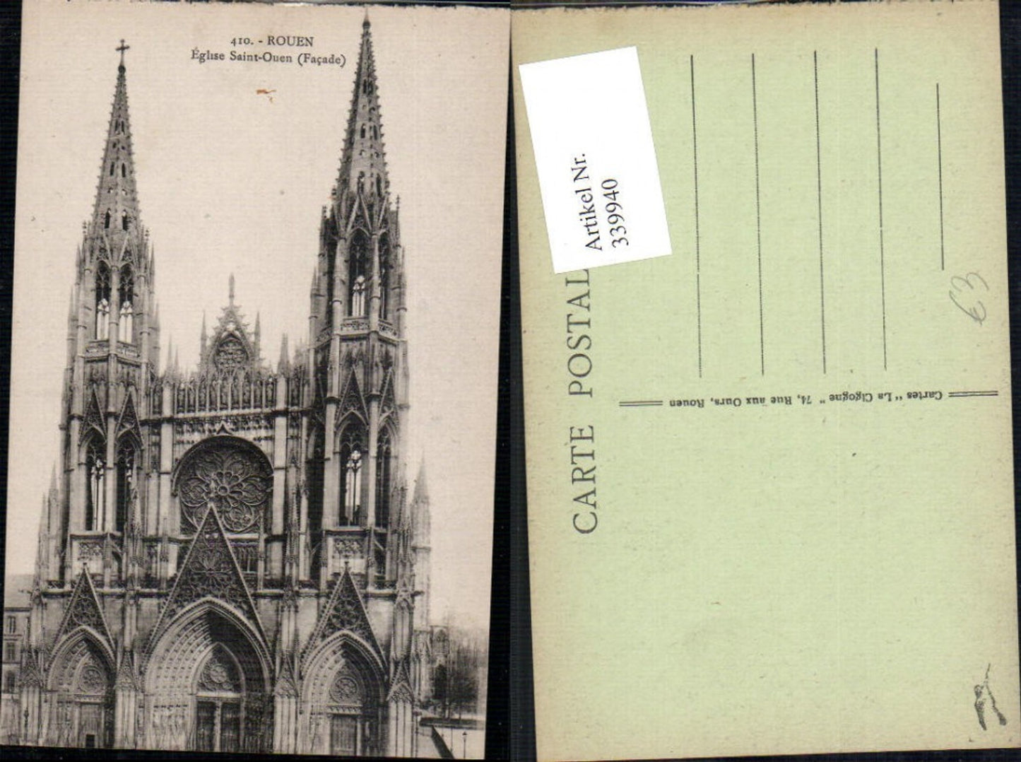 339940,Haute-Normandie Seine-Maritime Rouen Eglise Saint Ouen Facade Kirche
