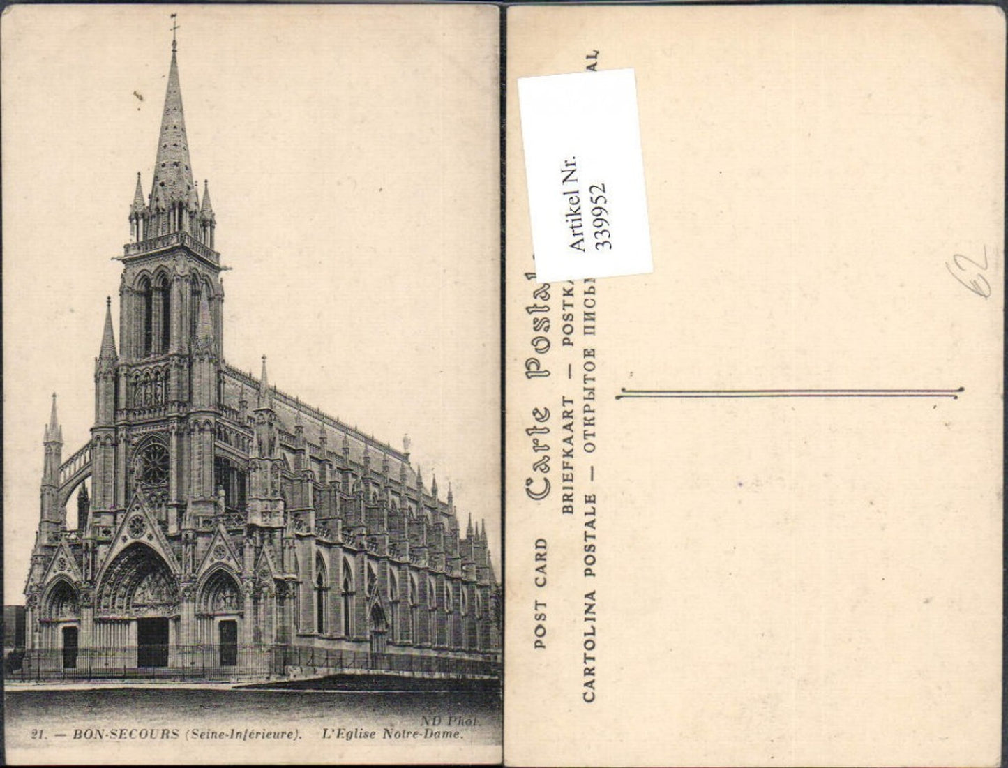 339952,Haute-Normandie Seine-Maritime Rouen Bonsecours L Eglise Notre Dame Kirche