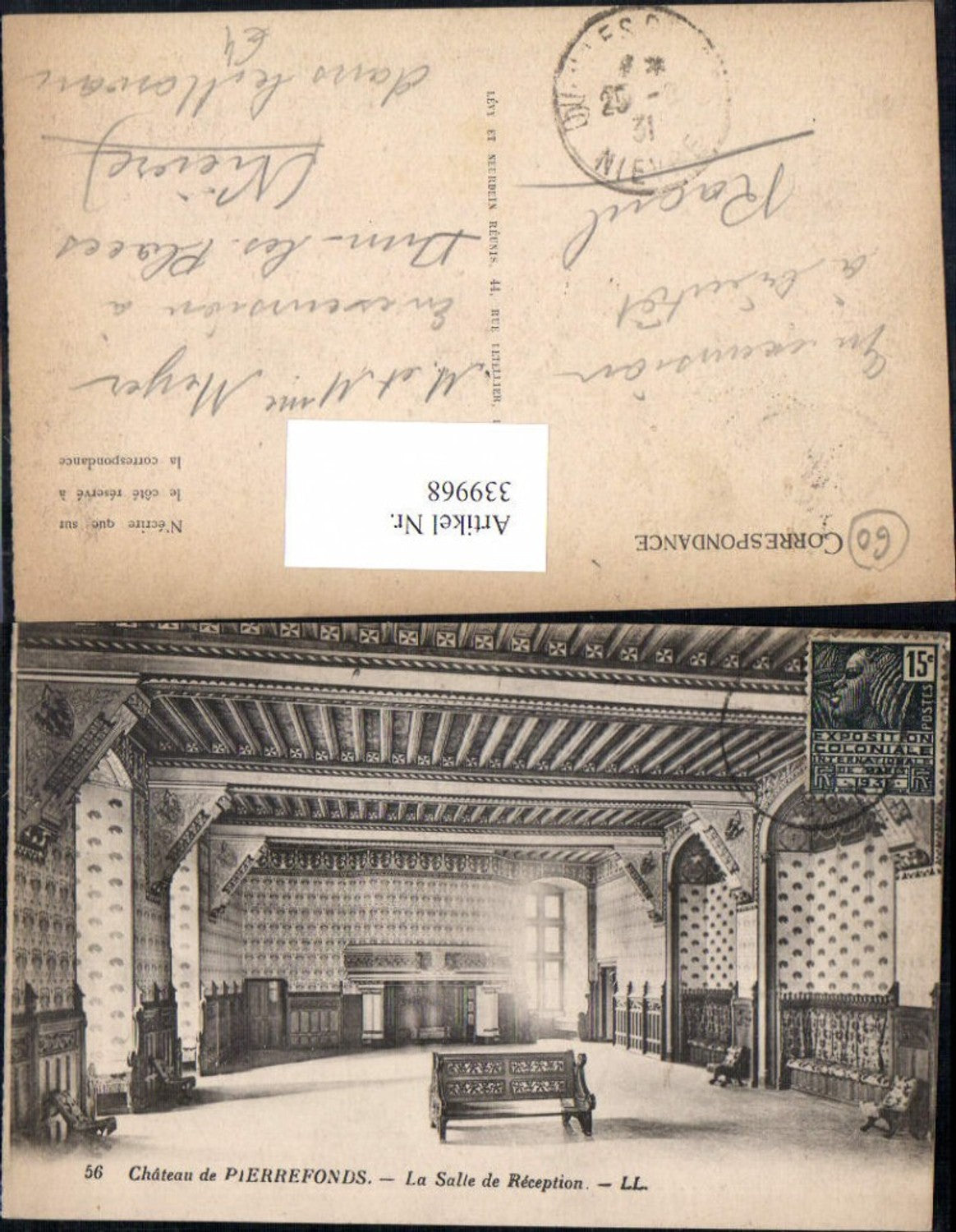 339968,Picardie Oise Pierrefonds Chateau Schloss La Salle de Reception