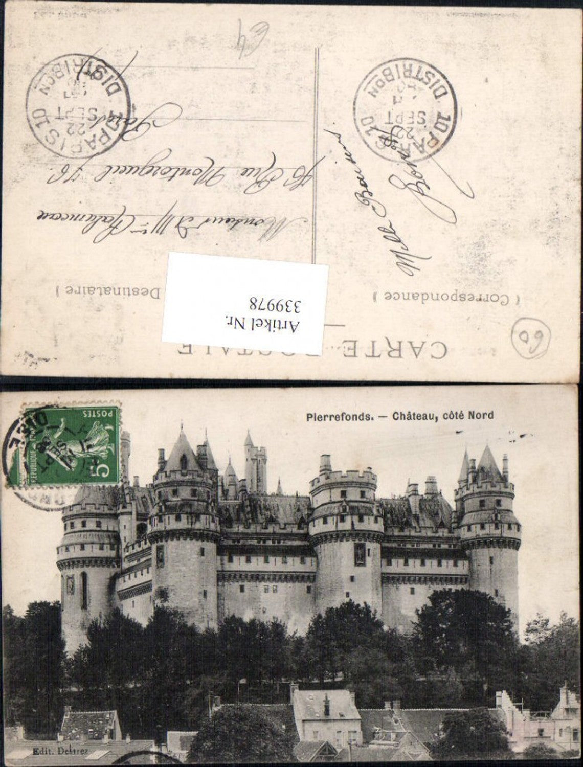 339978,Picardie Oise Pierrefonds Chateau Schloss Cote Nord