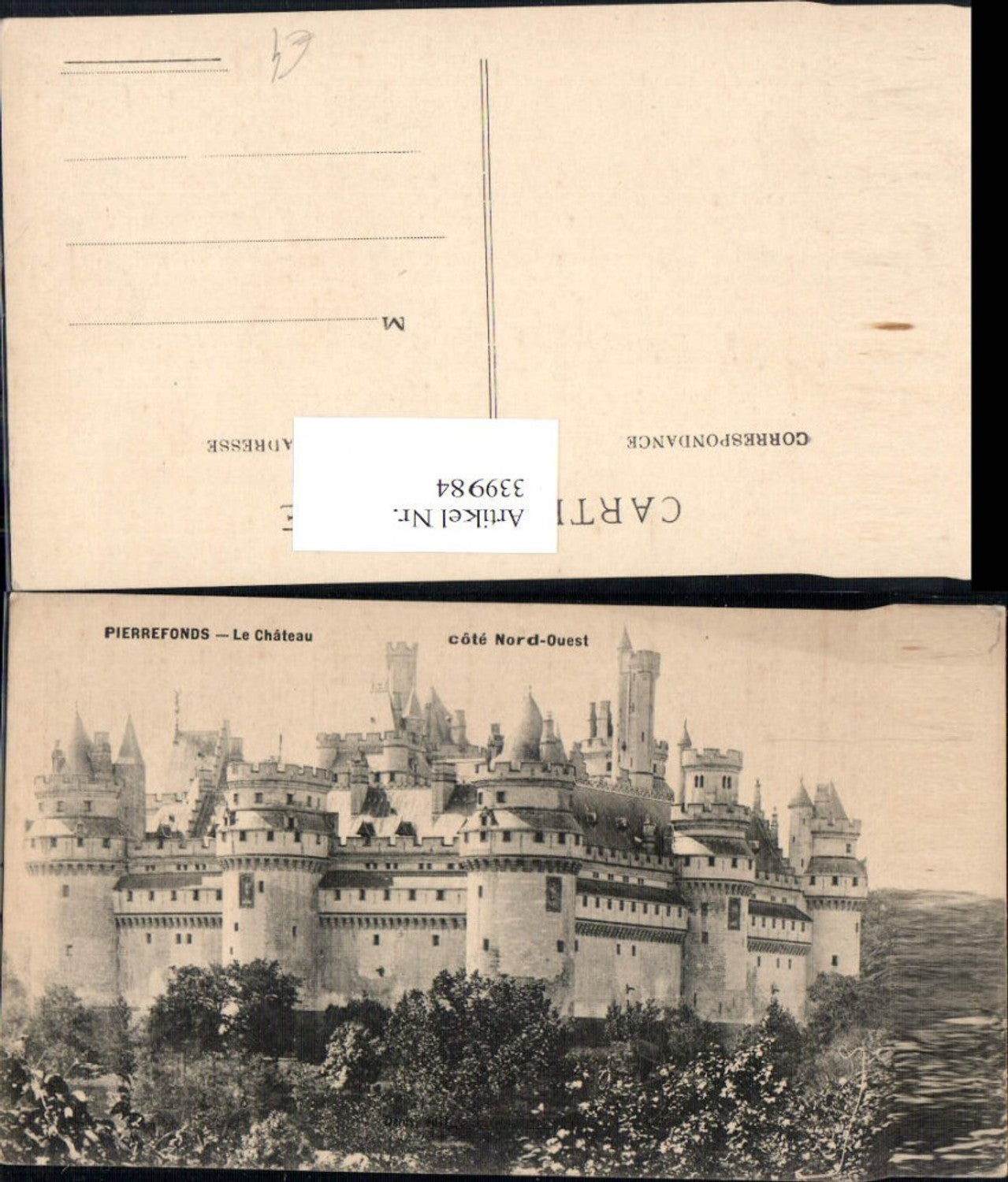 339984,Picardie Oise Pierrefonds Chateau Schloss Cote Nord Ouest