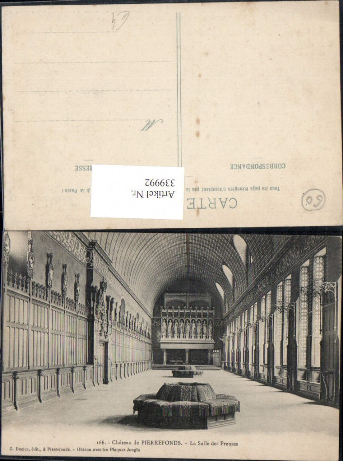 339992,Picardie Oise Pierrefonds Chateau Schloss La Salle des Preuses