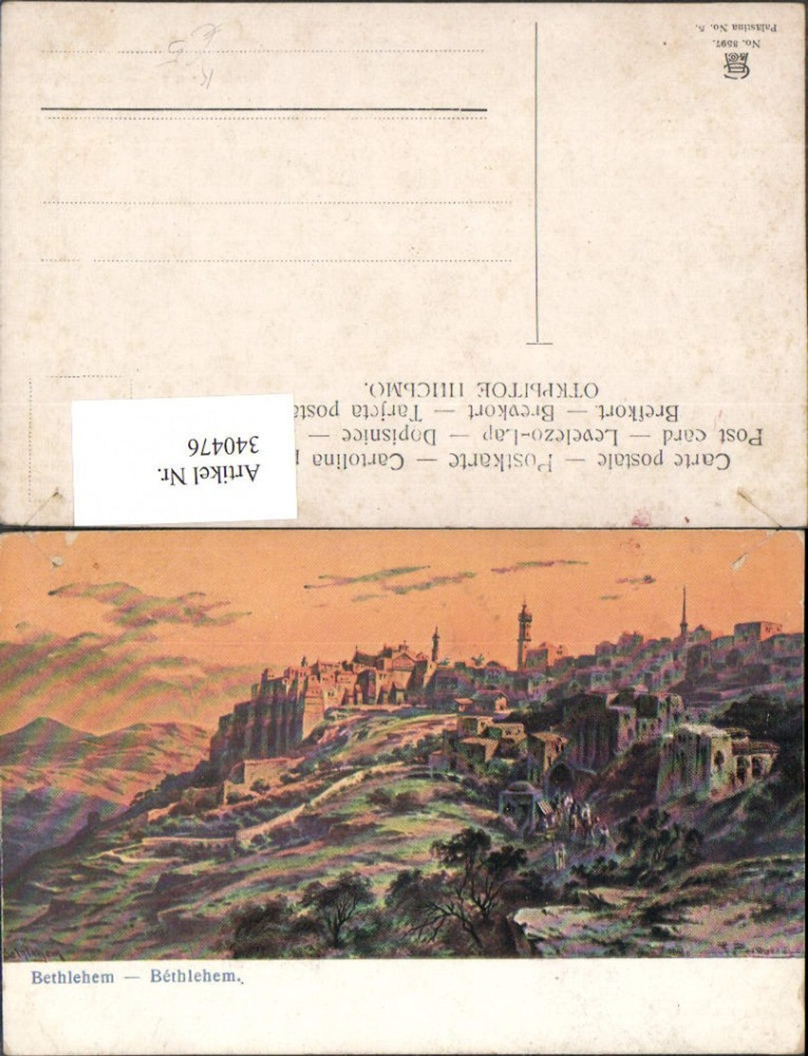 340476,Künstler AK F. Perlberg Bethlehem Totale