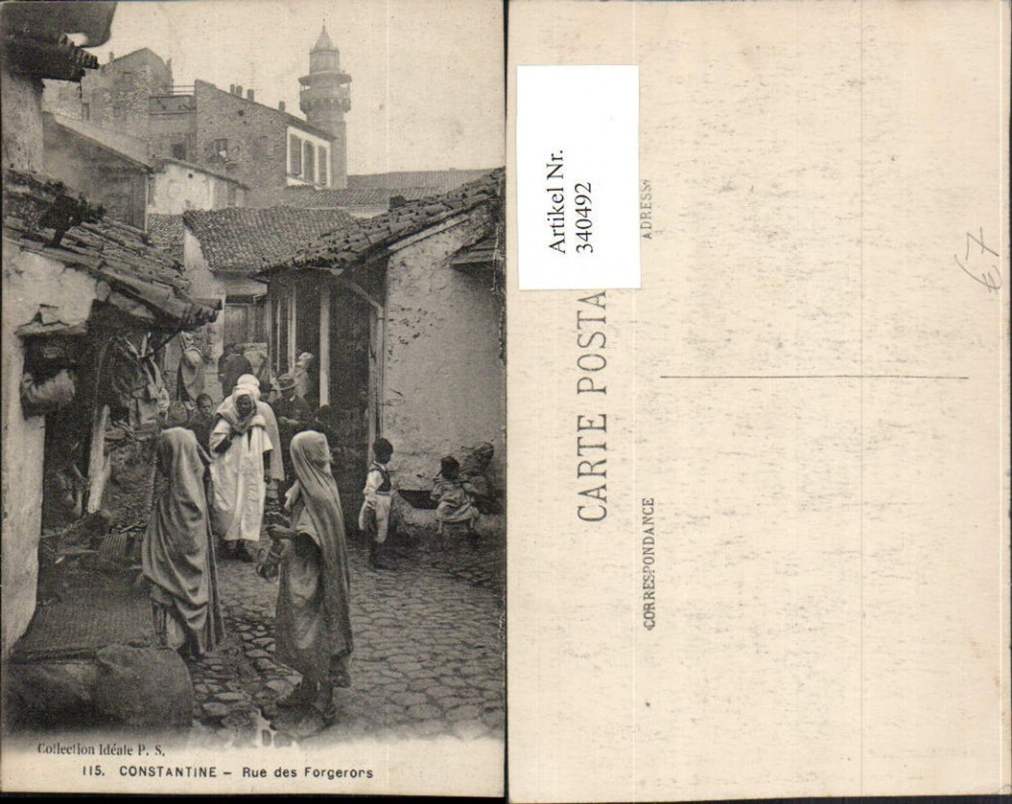 340492,Constantine Rue des Forgerors Gasse Volkstypen Turm