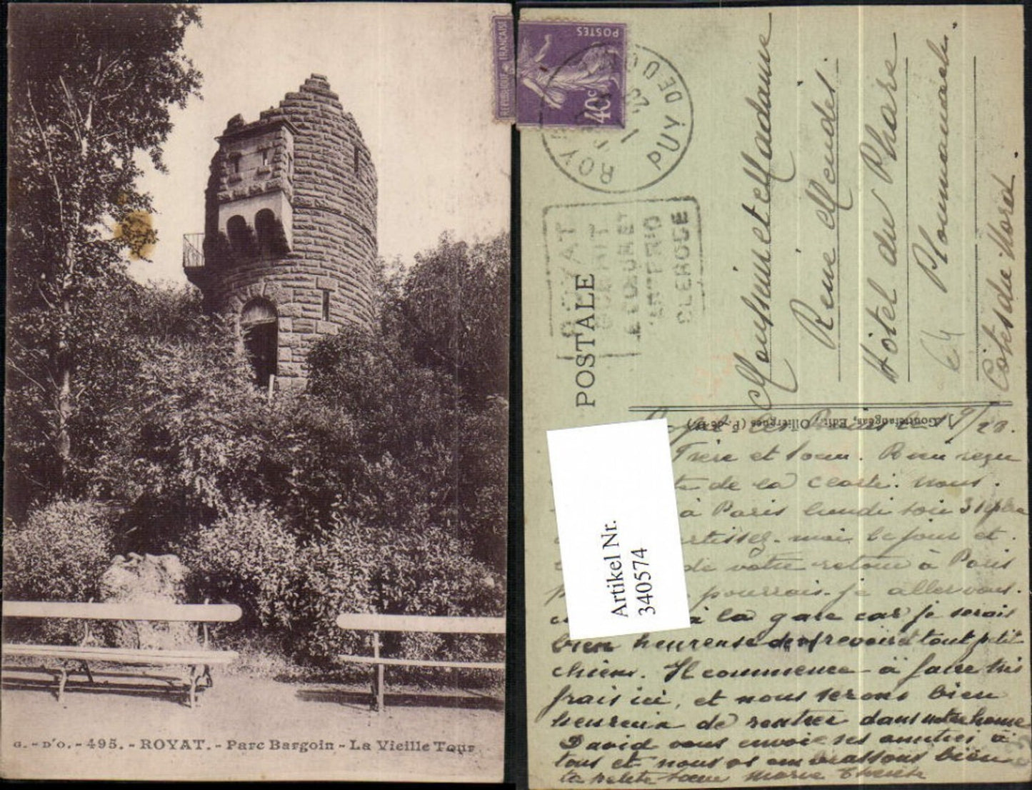 340574,Auvergne Puy de Dome Royat Parc Bargoin La Vieille Tour Tower