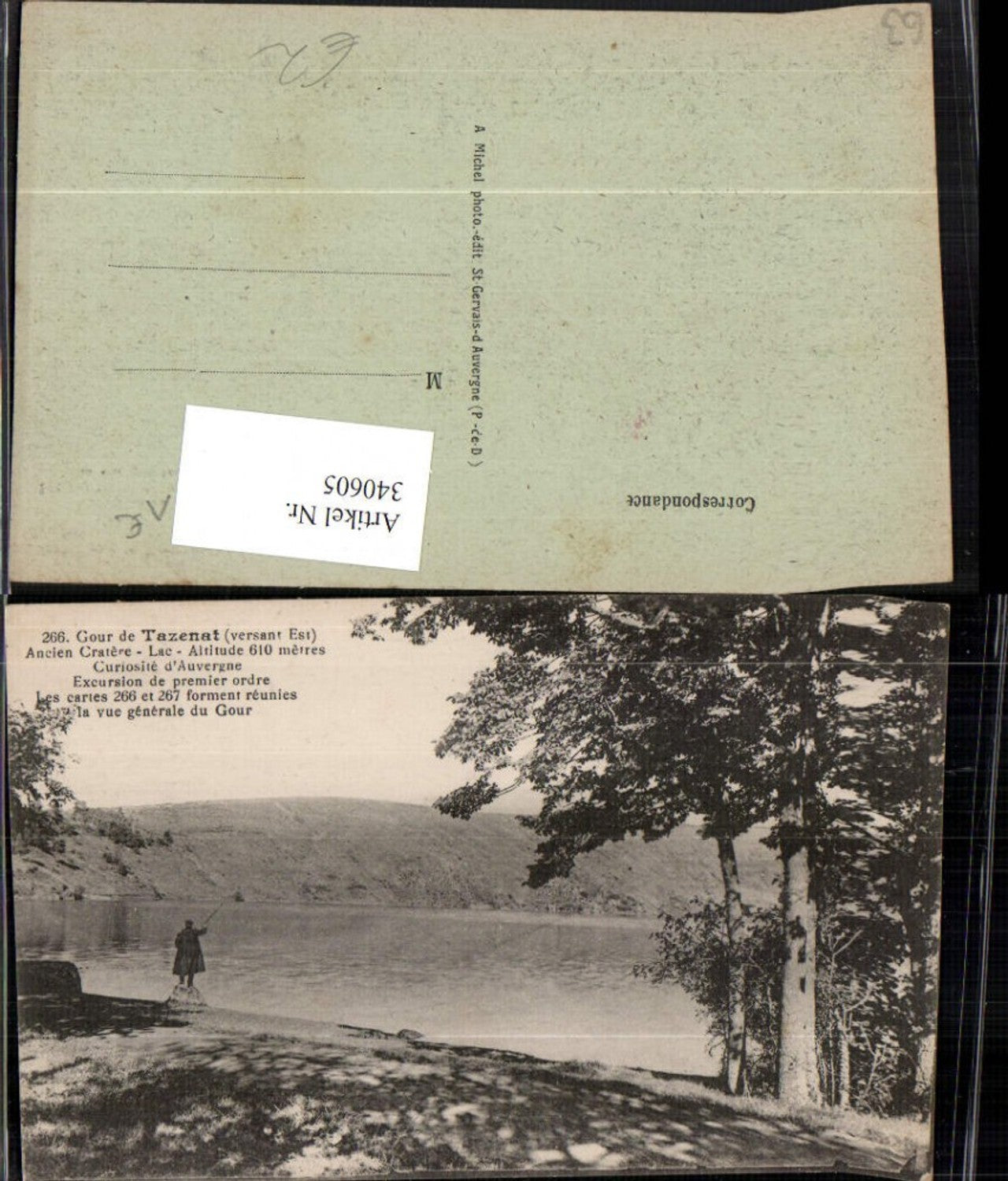 340605,Auvergne Puy-de-Dome Gour de Tazenat Ancien Cratere Lac See