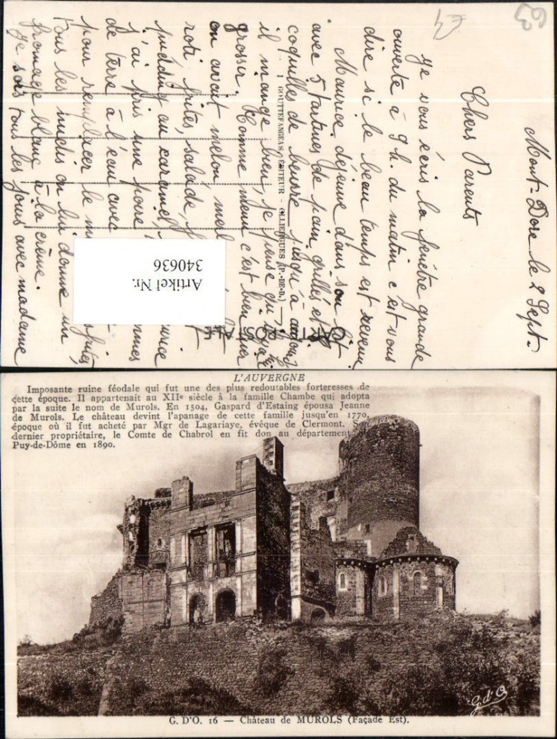 340636,Auvergne Puy-de-Dome Chateau de Murols Schloss