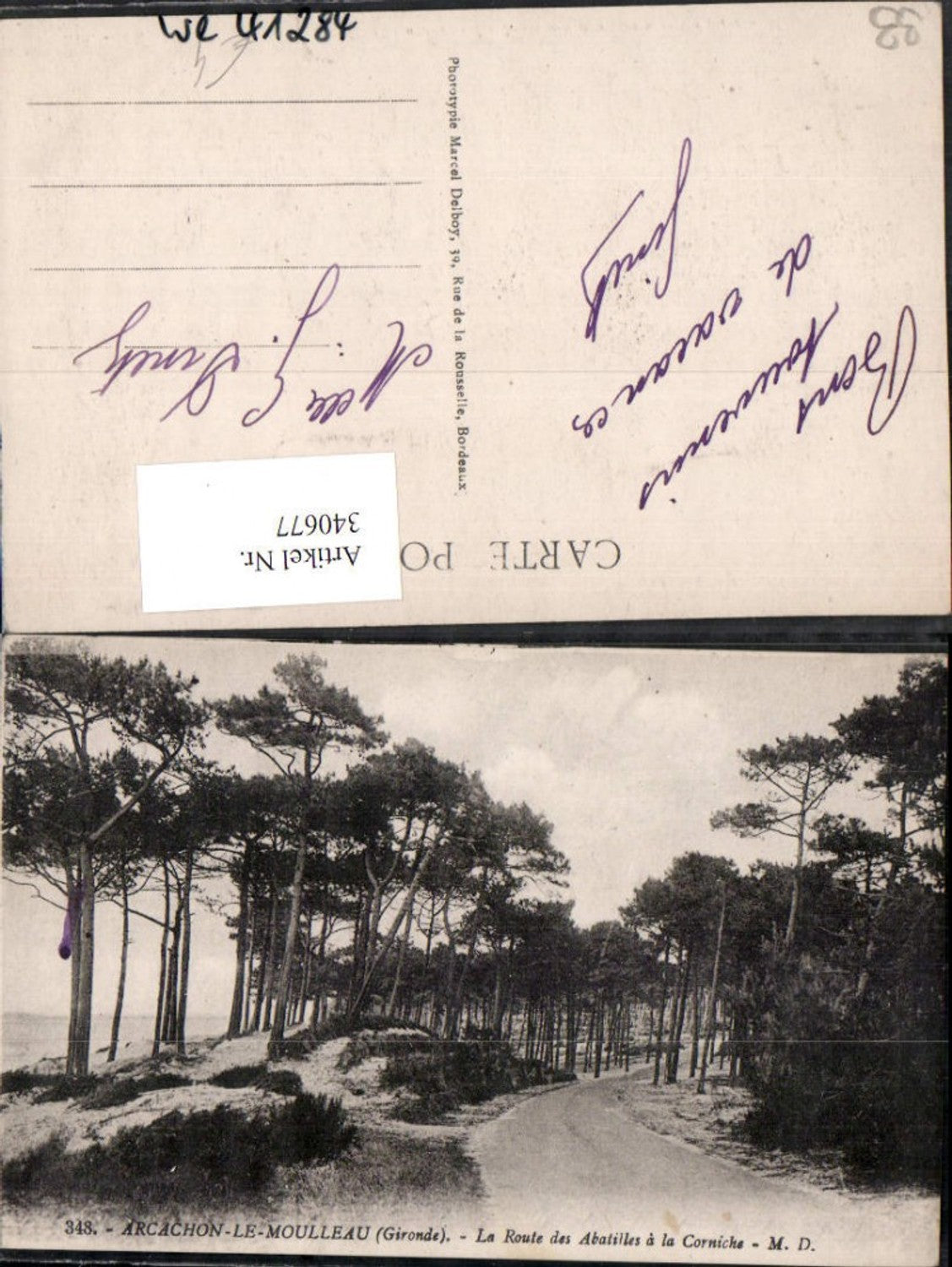 340677,Aquitanien Gironde Arcachon-le-Moulleau La Route des Abatilles a la Corniche Straße