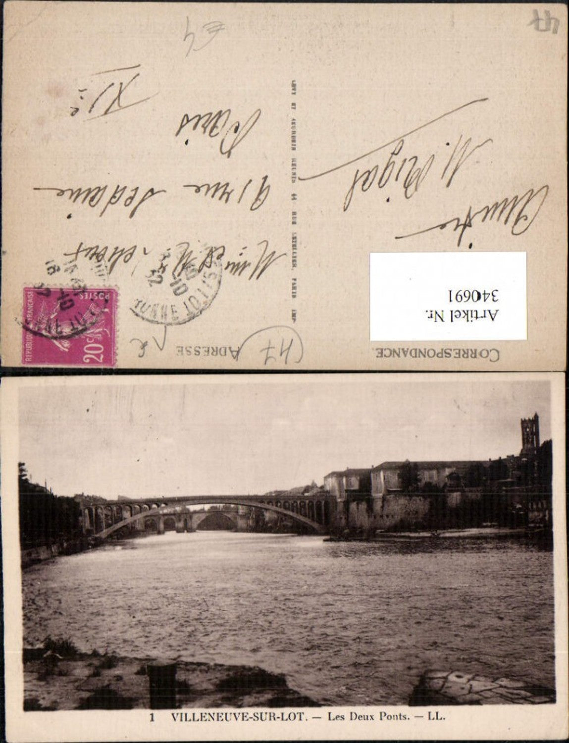 340691,Aquitanien Lot-et-Garonne Villeneuve-sur-Lot Les Deux Ponts Brücke