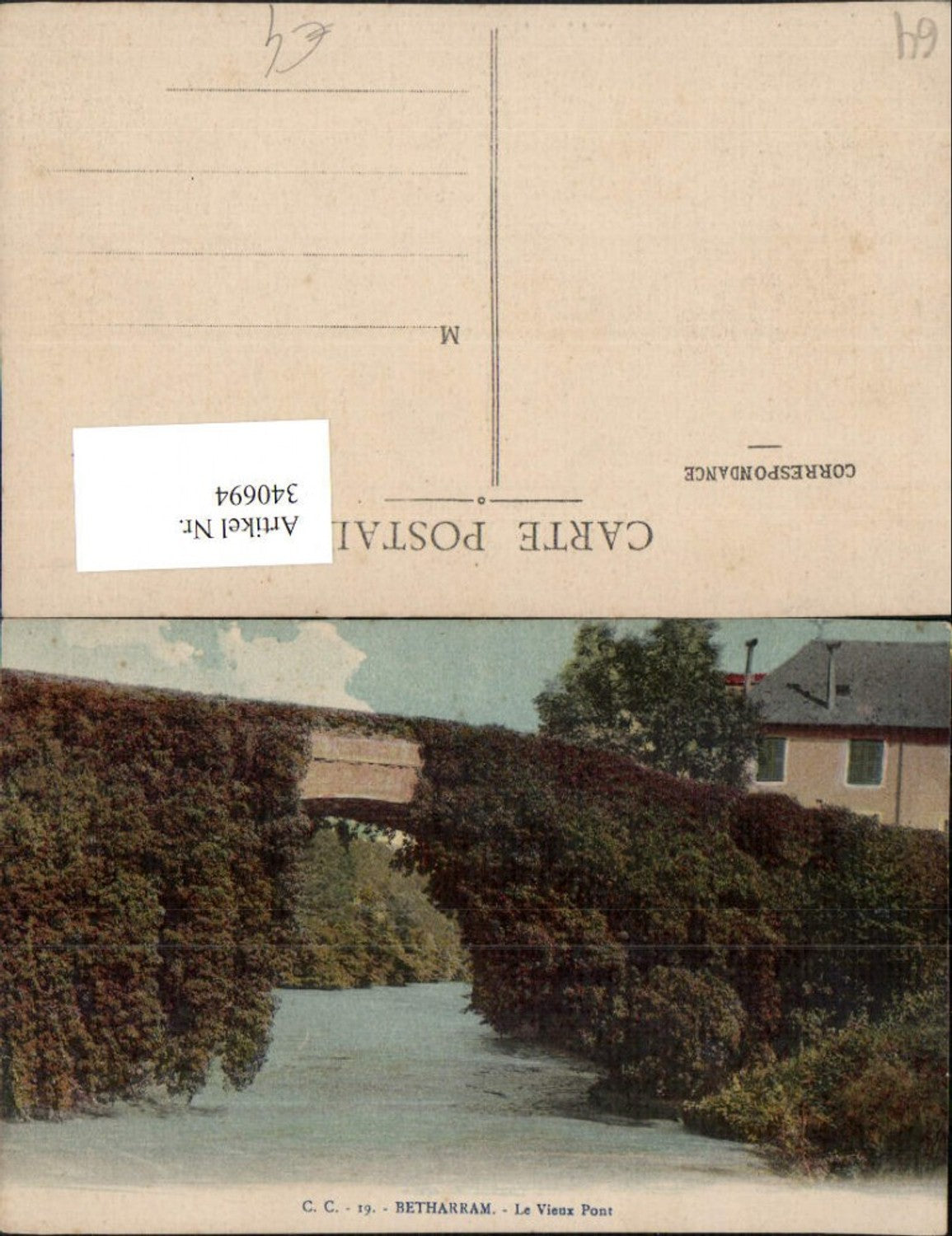 340694,Aquitanien Pyrenees-Atlantiques Betharram Le Vieux Pont Brücke