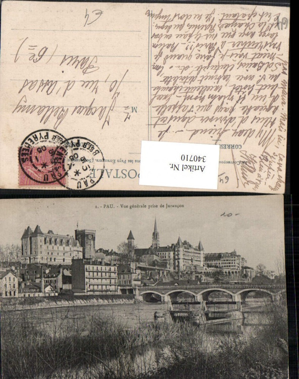 340710,Aquitanien Pyrenees-Atlantiques Pau Vue generale prise du Jurancon Teilansicht Brücke