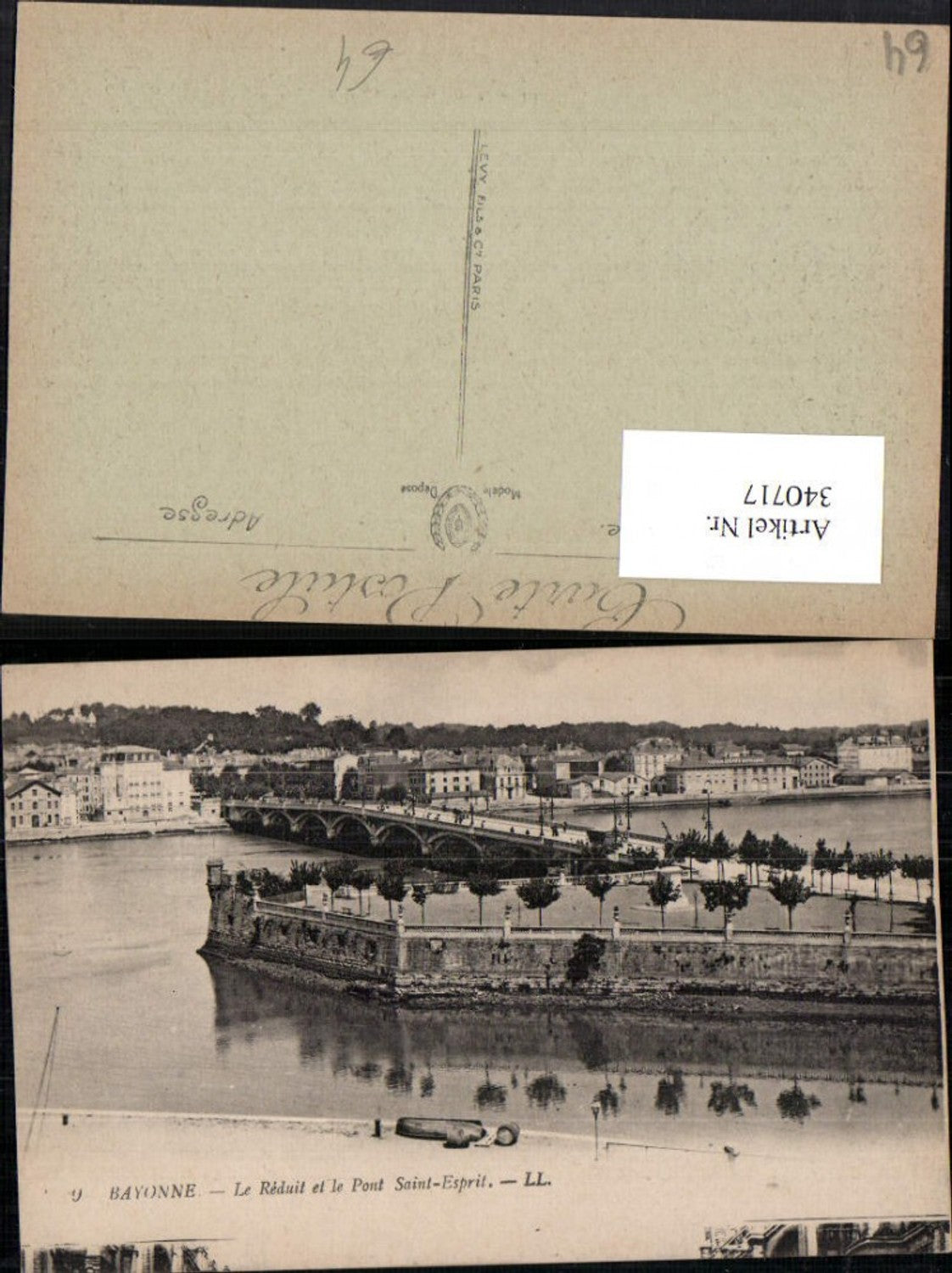 340717,Aquitanien Pyrenees-Atlantiques Bayonne Le Reduit et le Pont Saint-Esprit Brücke