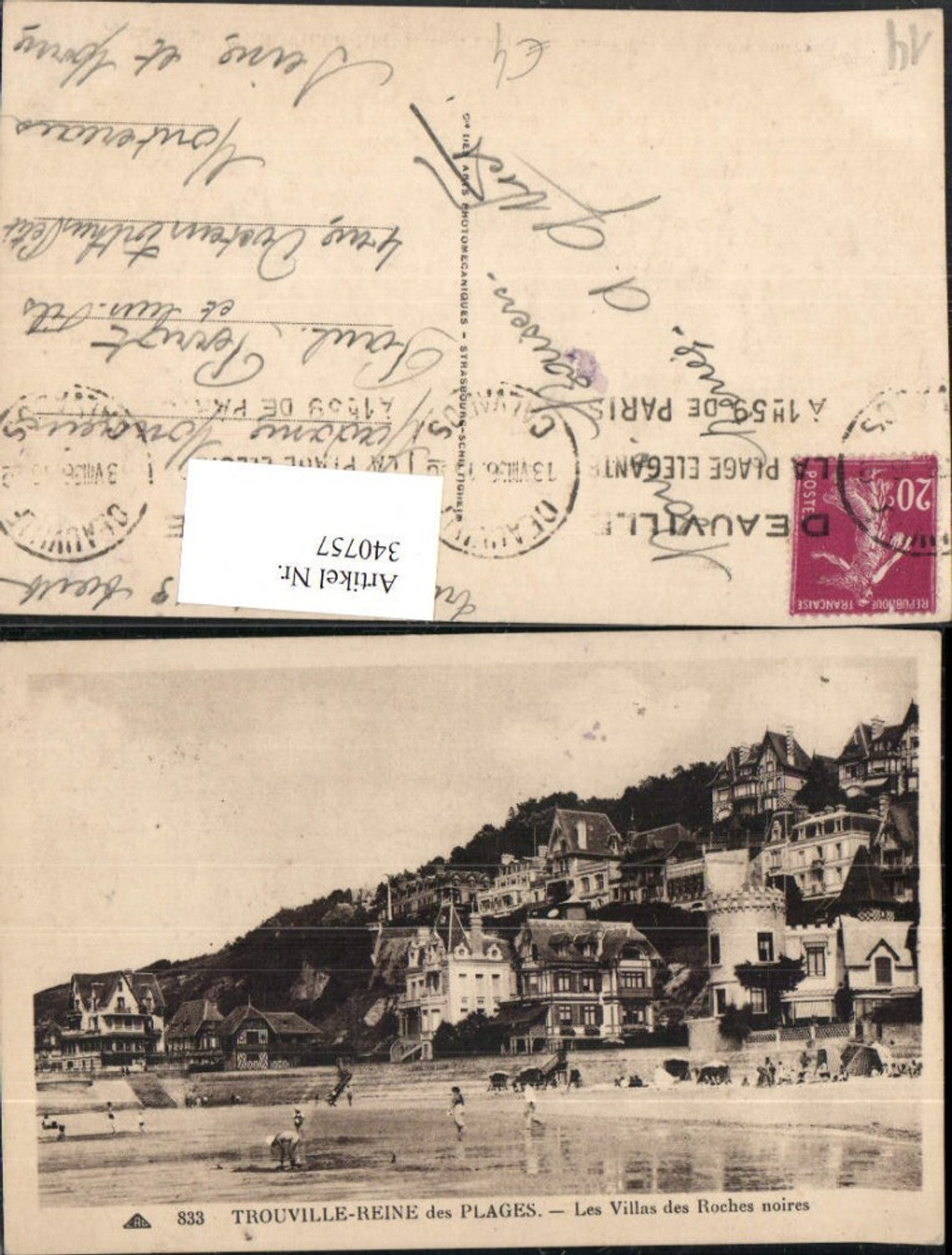 340757,Basse-Normandie Calvados Trouville-Reine des Plages Les Villas des Roches noires Strand