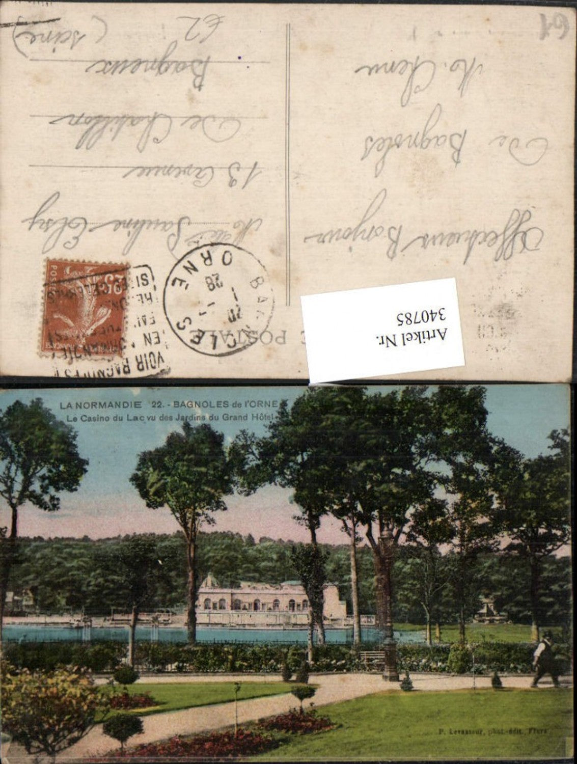 340785,Lower Normandy Orne Bagnoles-de-l'Orne Le Casino du Lac vu des Jardins du Grand Hotel