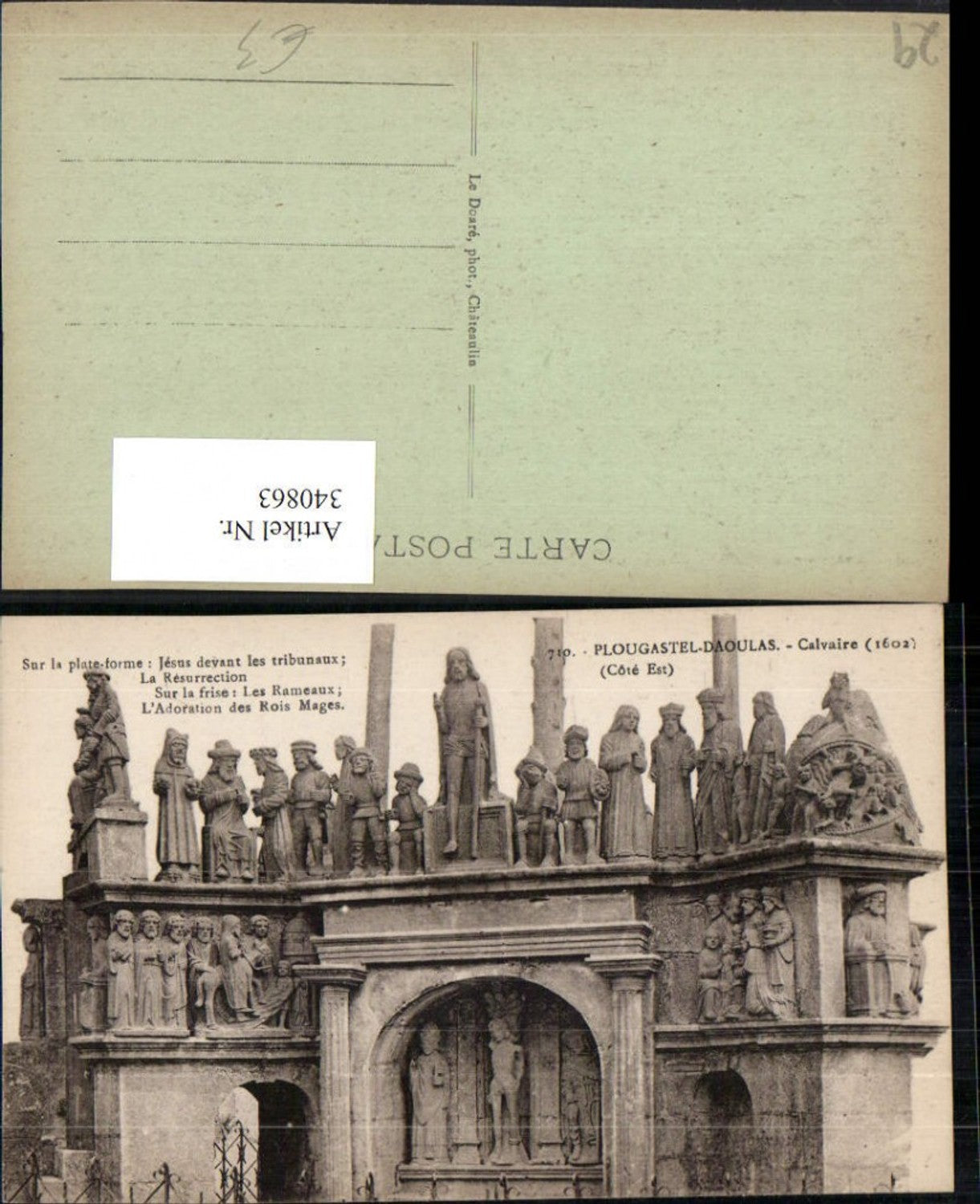 340863,Bretagne Finistere Plougastel-Daoulas Calvaire Kalvarie Statue Detailansicht