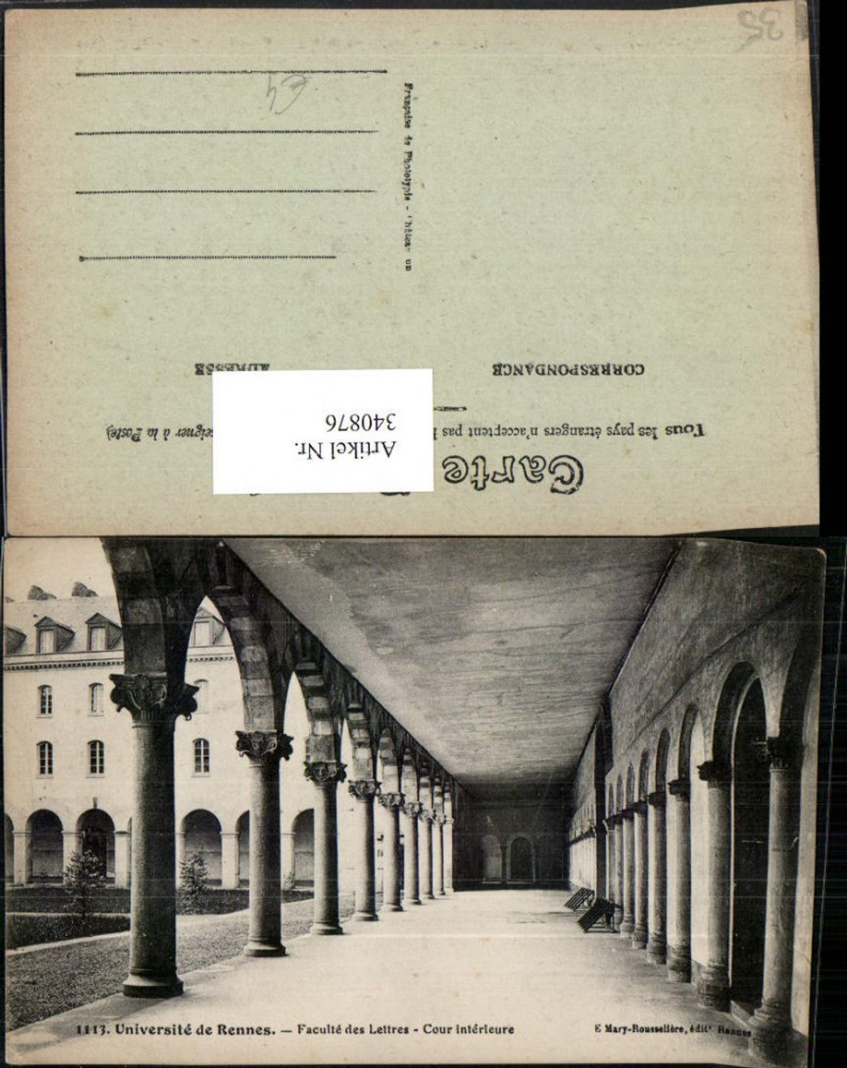340876,Bretagne Ille-et-Vilaine Rennes Universite Faculte des Lettres Cour Universität Arkaden