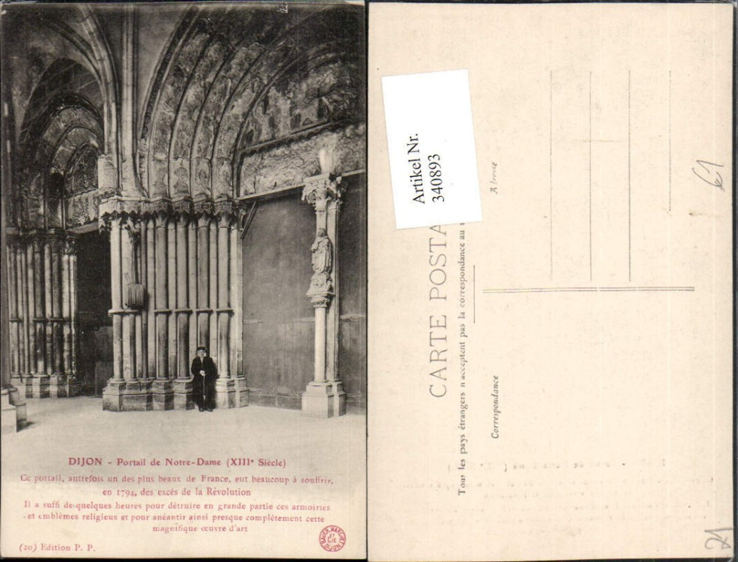 340893,Burgund Cote-Or Dijon Portail de Notre-Dame Kirchenportal